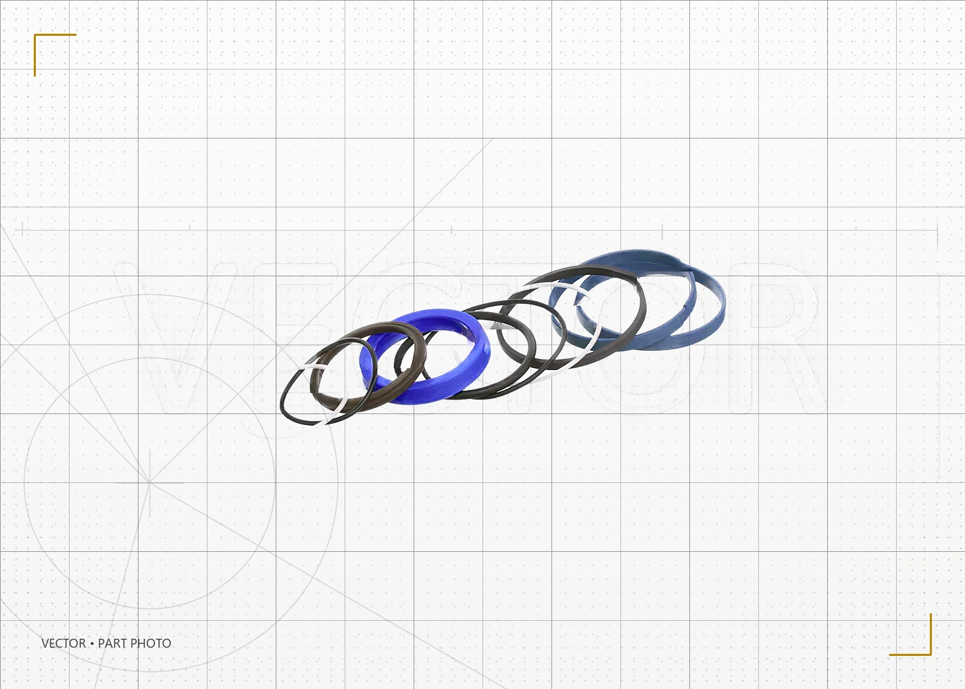 Уплотнения гидроцилиндра заднего ковша (для цилиндра 1H0306) RM-TEREX 10X1700 — Автозапчасти для спец техники Веткор
